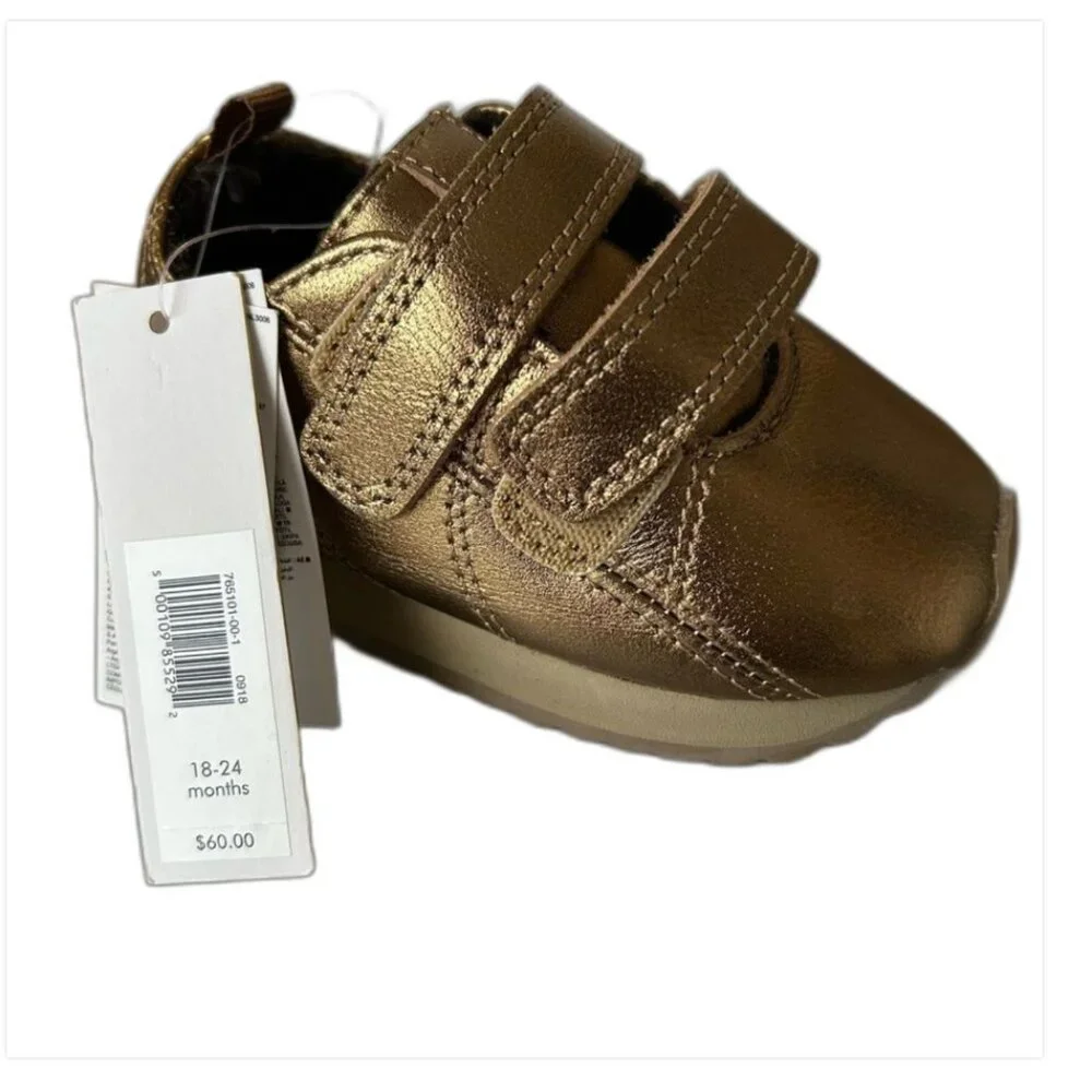 Banana Republic Metallic Bronze Gold Baby/Toddler Sneakers Shoes Size 18-24 M